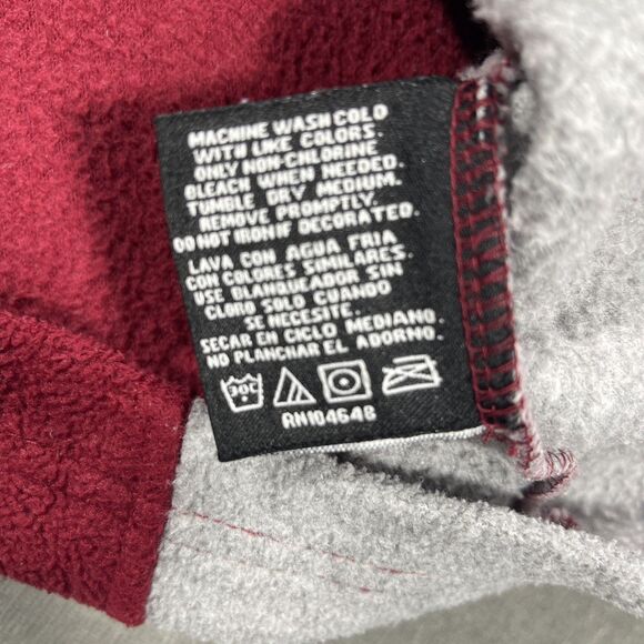 Starter Alabama Crimson Tide Men’s Large Red Gray Full Zip Fleece Jacket - Picture 8 of 9